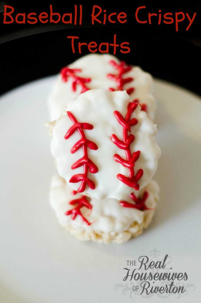 Baseball Rice Crispy Treats from The Housewives of Riverton | www.housewivesofriverton.com