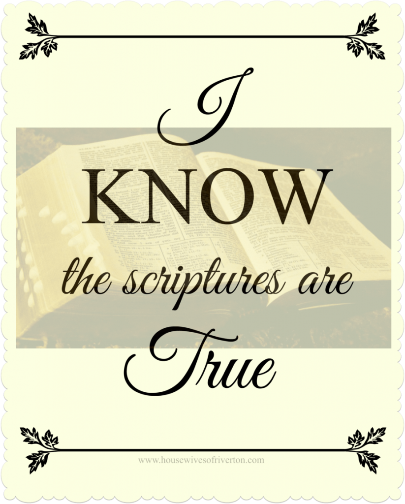 2016 LDS Primary Theme Printable "I know the scriptures are true."| www.housewivesofriverton.com