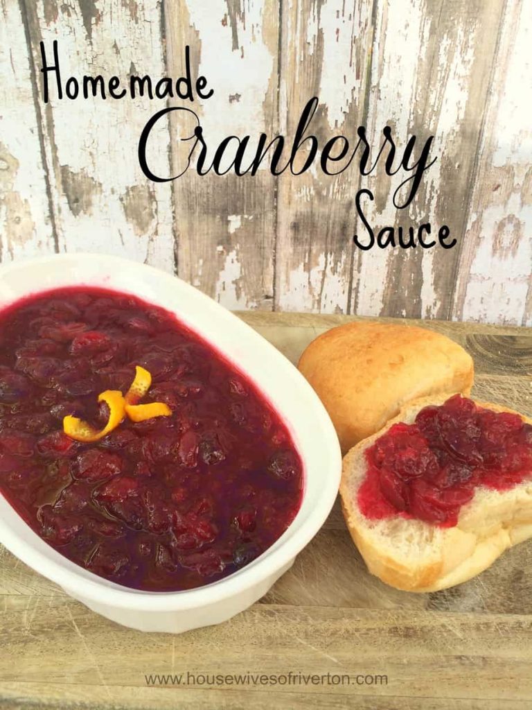 Homemade Cranberry Sauce Skip the can stuff and try this easy and delicious homemade version! | www.housewivesofriverton.com