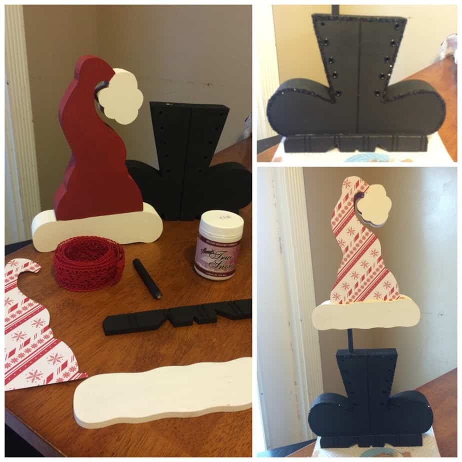 Santa Hat and Boots Christmas Wood Craft from The Wood Connection and a GIVEAWAY | www.housewivesofriverton.com