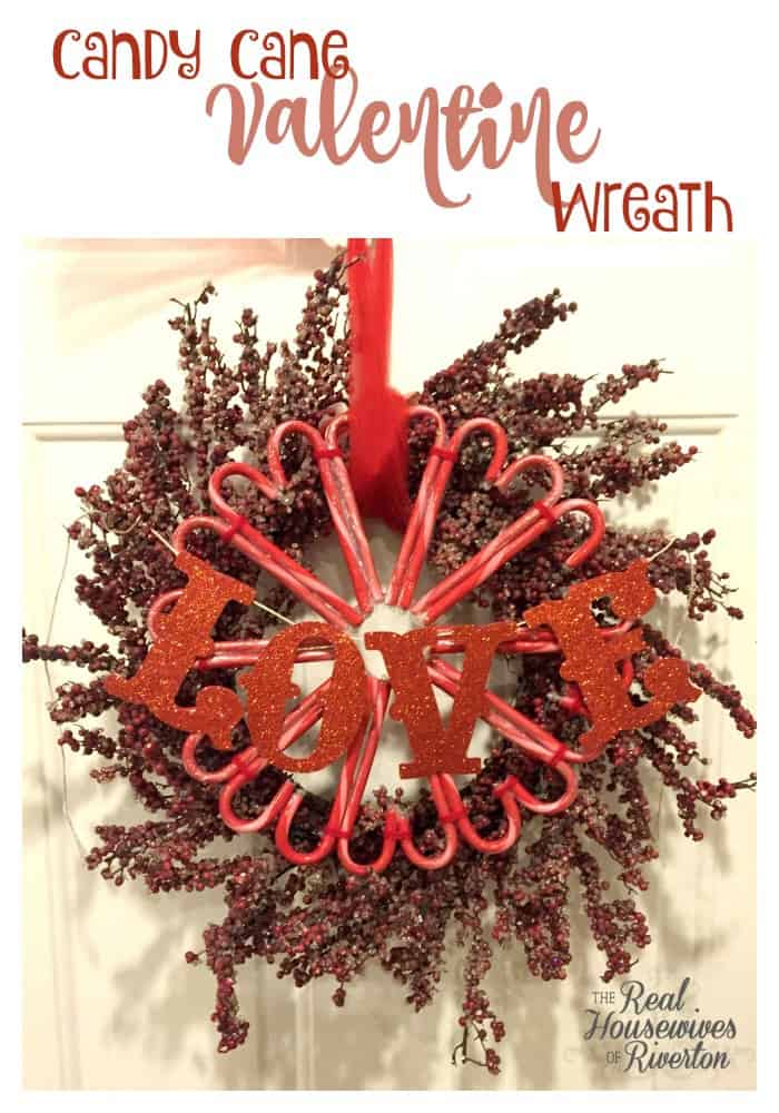 It's time to use those leftover candy canes! This Candy Cane Valentine Wreath DIY is the perfect way to use up the Candy Canes you have leftover without eating them all (which would be what I would do!). Find out how - housewivesofriverton.com