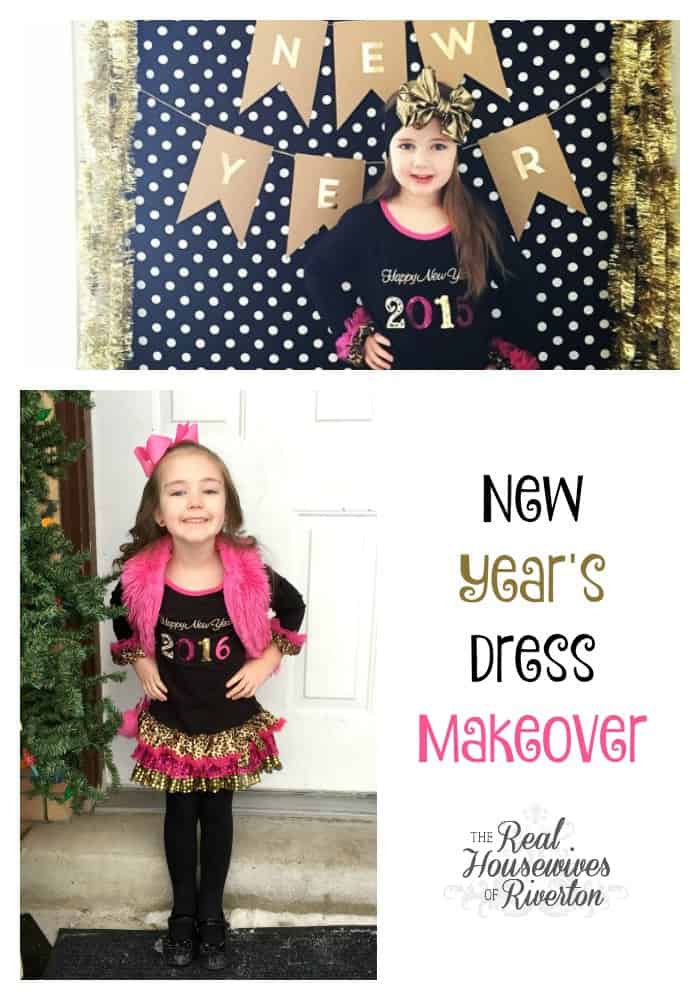 This New Year's Dress Makeover was so simple and got us extended use out of this dress.  Check it out at www.housewivesofriverton.com