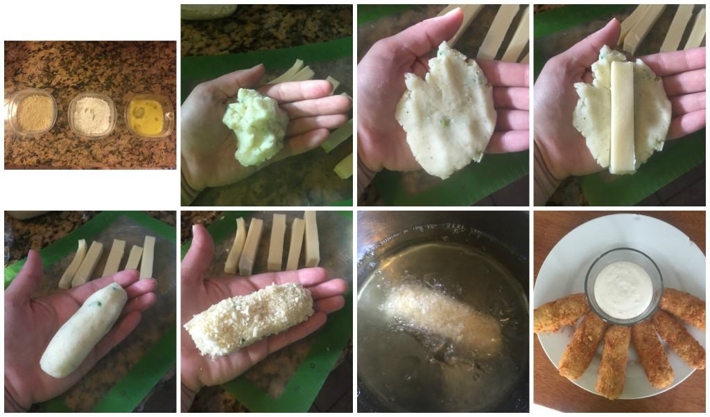 Mashed Potato Mozzarella Sticks - step by step