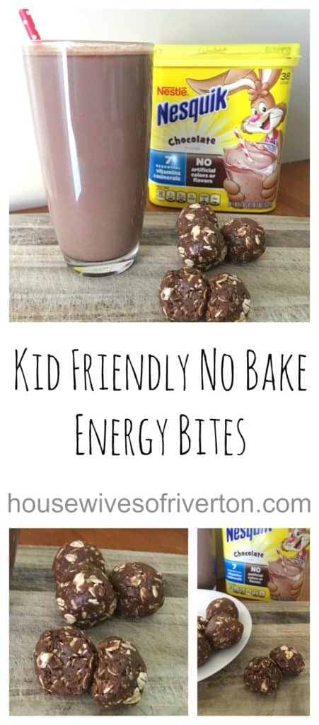 Kid Friendly No Bake Energy Bites When you're in a rush, these are the perfect go to for a quick breakfast! And the best part is your kids can make them all on their own! | www.housewivesofriverton.com