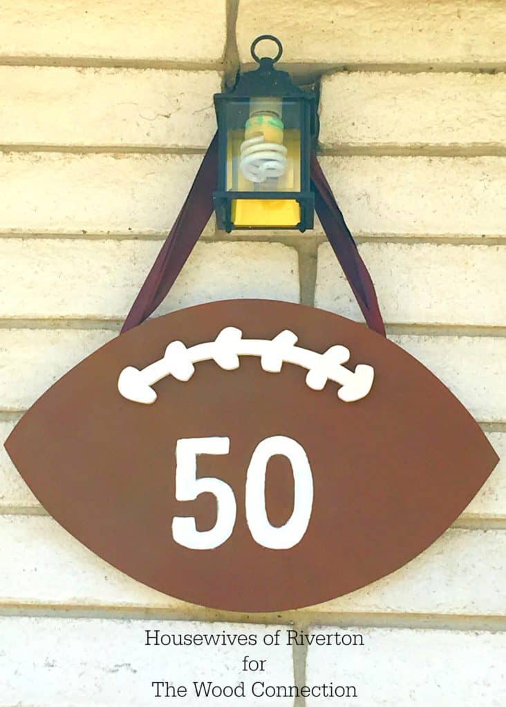 Football Door Hang for The Wood Connection | www.housewivesofriverton.com