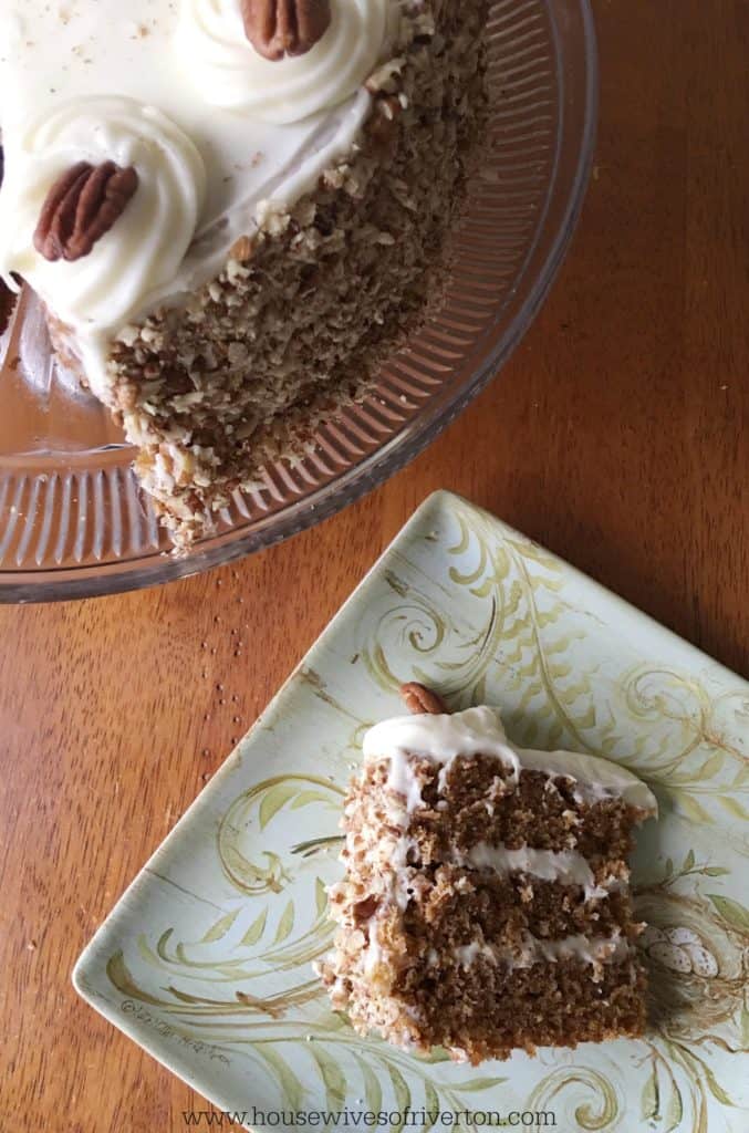 Brighten up your Spring with this delicious Carrot Cake!  It's perfect for your Easter dessert! | www.housewivesofriverton.com