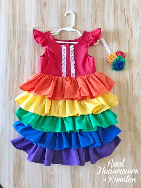 Rainbow Ruffle Dress Tutorial - Housewivesofriverton.com