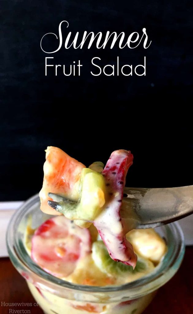 This Summer Fruit Salad brings together all the best tastes of summer!  Definitely plan on it for your next meal! | www.housewivesofriverton.com