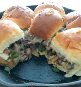Philly Cheese Steak Sliders are perfect Super Bowl food! | www.housewivesofriverton.com