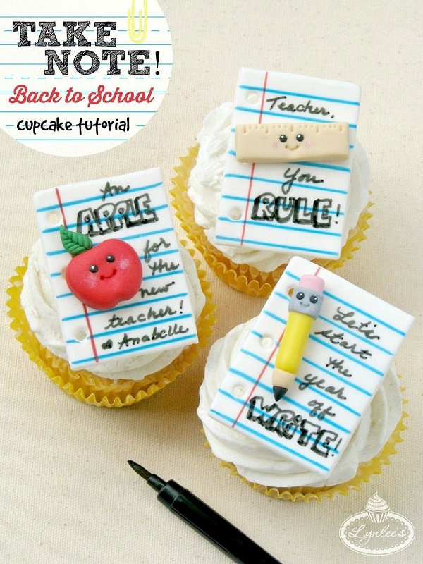 Take Note Cupcakes |10 Back to School After School Treats| www.housewivesofriverton.com