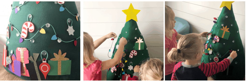Decorating the Kids Felt Christmas Tree | www.housewivesofriverton.com