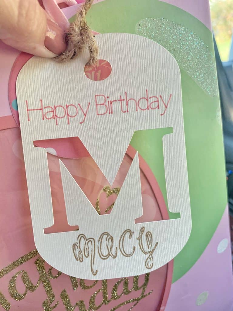 DIY Foil Birthday Gift Tag - finished